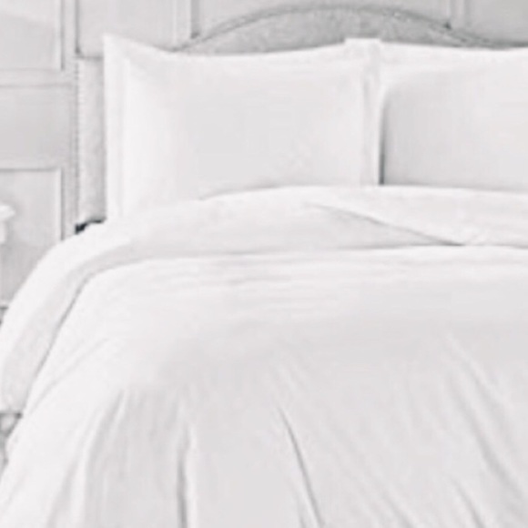 Duvet COVER Set KING White 3 piece Set NEW